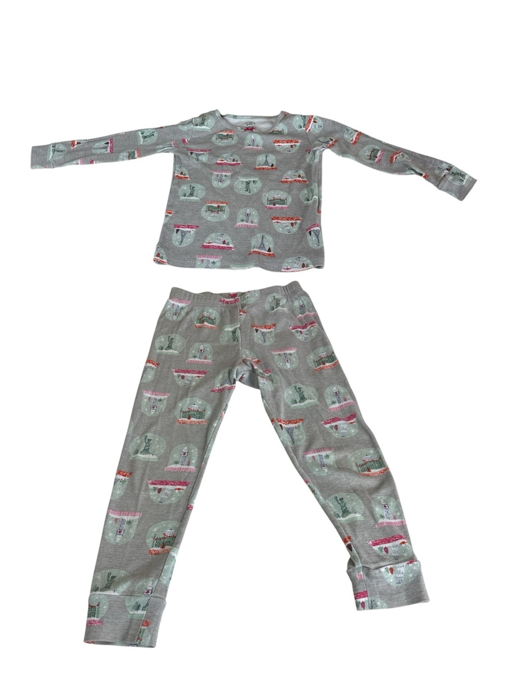 Carter's NewYork Paris Snow Globe Long Sleeve Pajama Set with 4